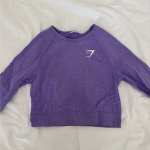 Gymshark Purple Cropped Athletic Long Sleeve